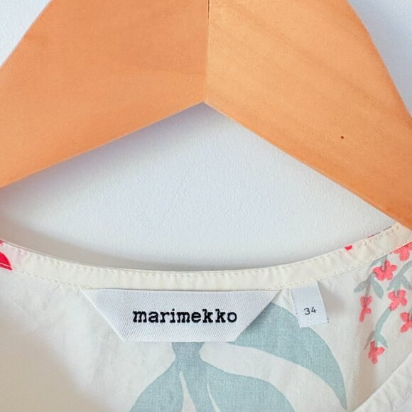 Marimekko Fiaali Herbaario Cotton Poplin Floral Dress Size 34/4 - Picture 14 of 15